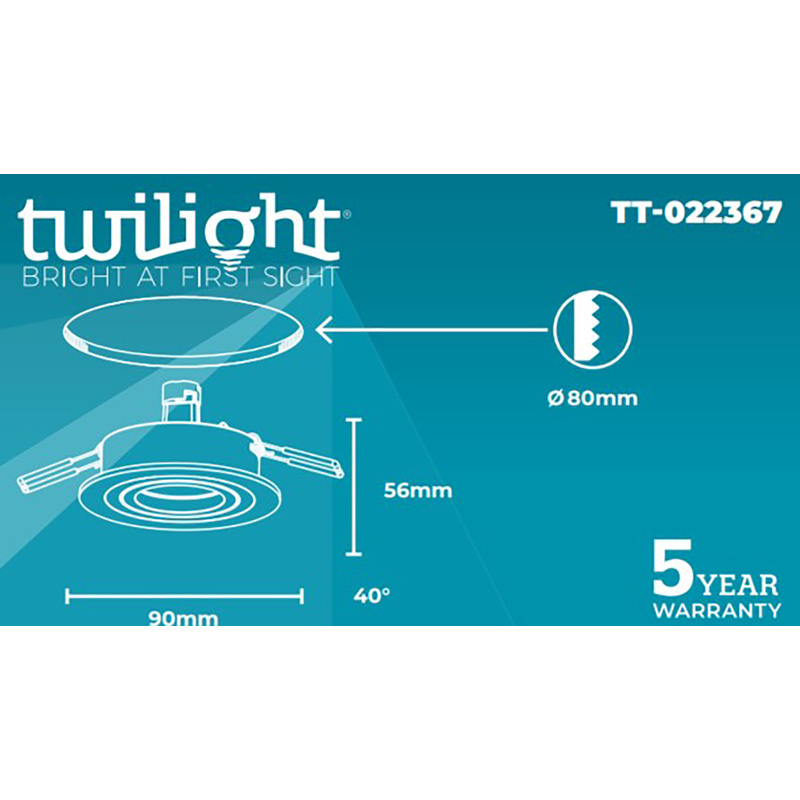 Twilight 3-ring inbouwspot rond kantelbaar IP20