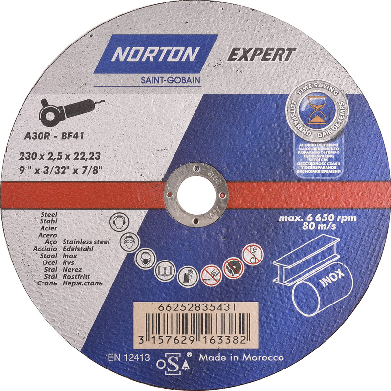 Norton Expert doorslijpschijf staal/inox