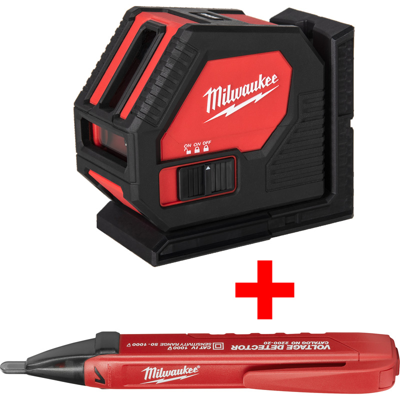 Milwaukee CLL-C Alkaline kruislijnlaser met gratis voltagemeter