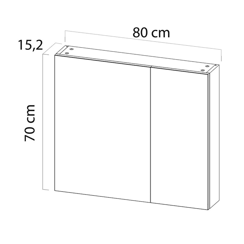 Tiger S-line Spiegelkast 80 cm met 2 enkelzijdige spiegeldeuren