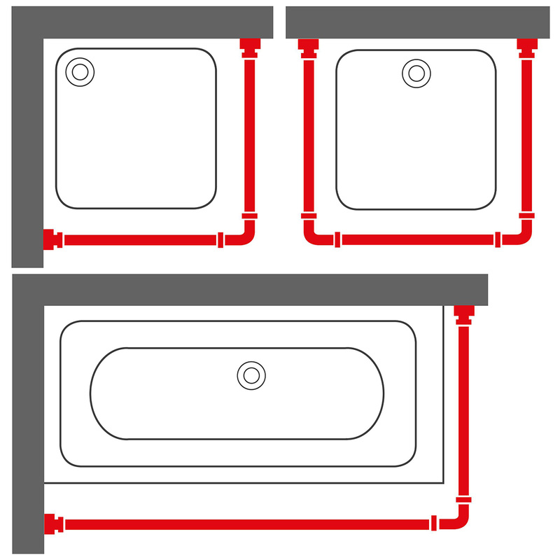 Sealskin Easy Roll douchegordijnstangset 90x90x90cm