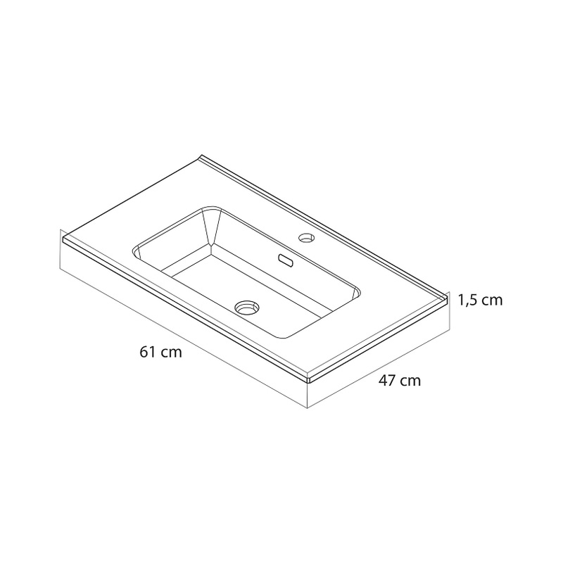 Tiger / Tiger T-Line oval inbouwwastafel 61cm