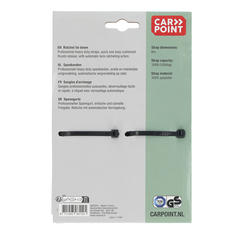 Spanband met ratel/haken