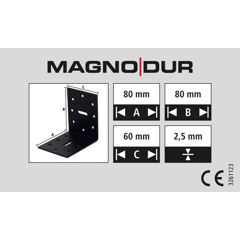 Magnodur / Magnodur versterkingshoek sleufgat zwart