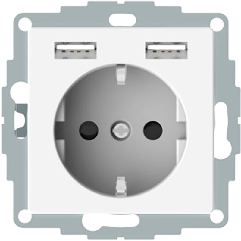 Schneider Electric Systeem-M wandcontactdoos RA met 2x USB-A