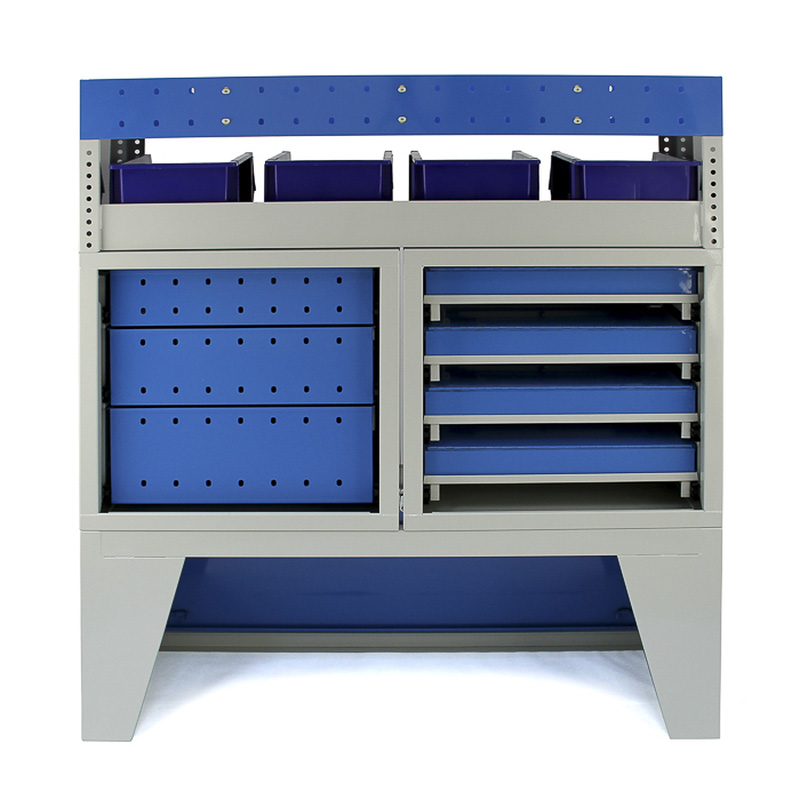 Monstershop / Bedrijfswageninrichting metaal met vakken en lades