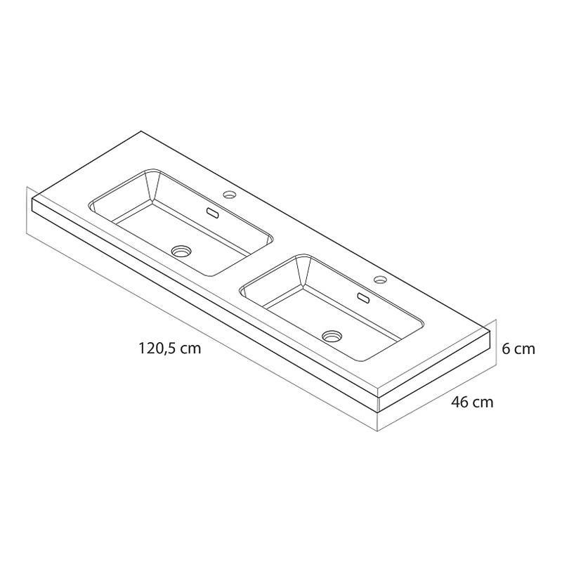 Tiger / Tiger T-Line Quadro opbouwwastafel 120cm