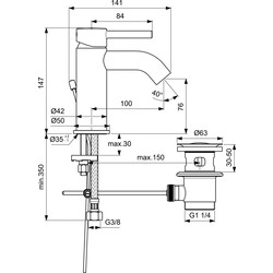 Ideal Standard / Ideal Standard Kolva wastafelkraan + klik waste 2