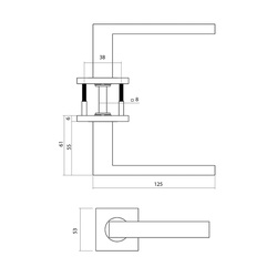 Intersteel / Intersteel deurkruk Q 05 op rozet verdekt 2