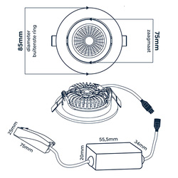 EcoDim / Eco-Dim LED inbouwspot kantelbaar 6