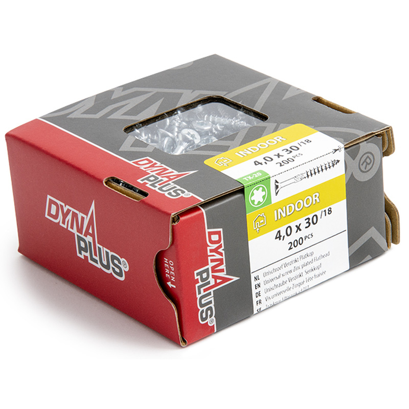Dynaplus / Dynaplus universele schroeven platkop deeldraad verzinkt