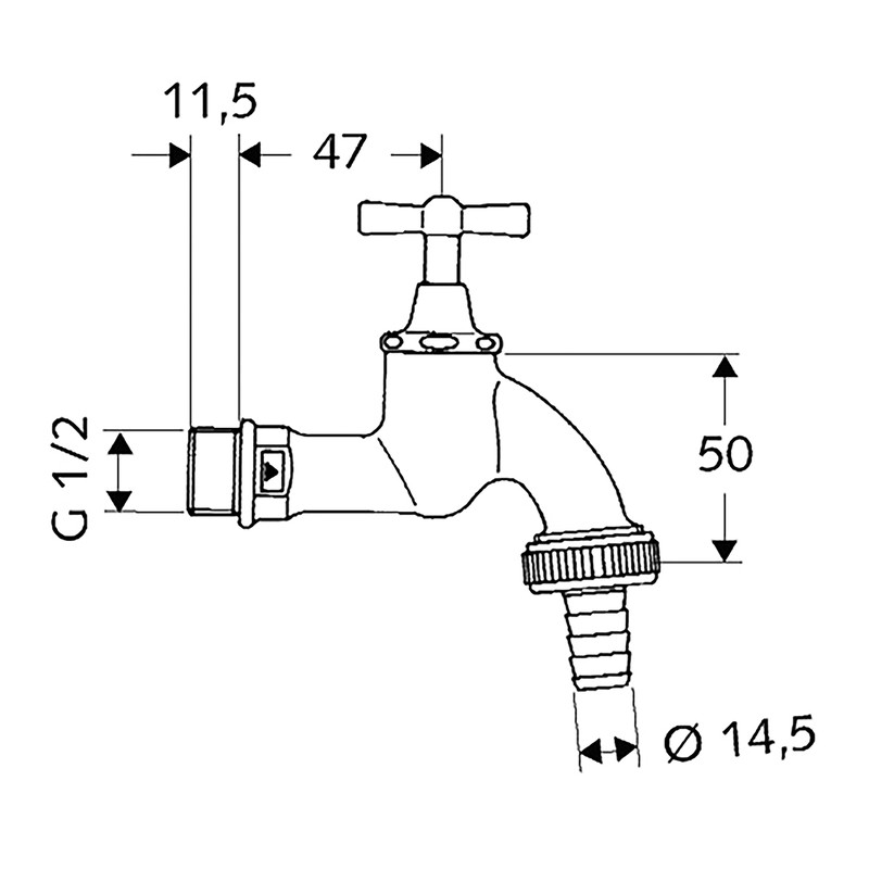 Schell / Schell tapkraan met krukhendel