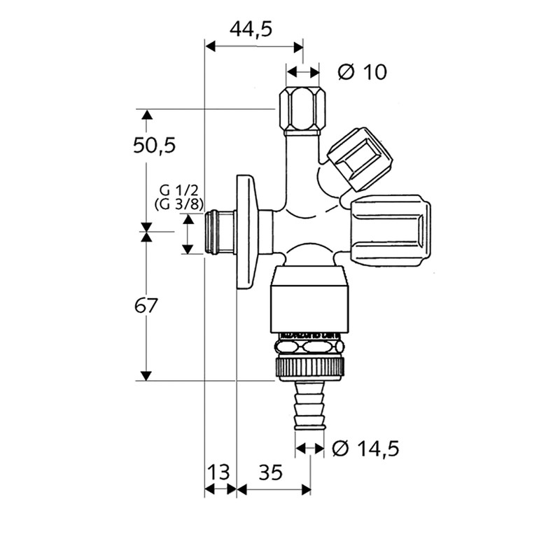 Schell / Schell Comfort combinatie hoekregelkraan