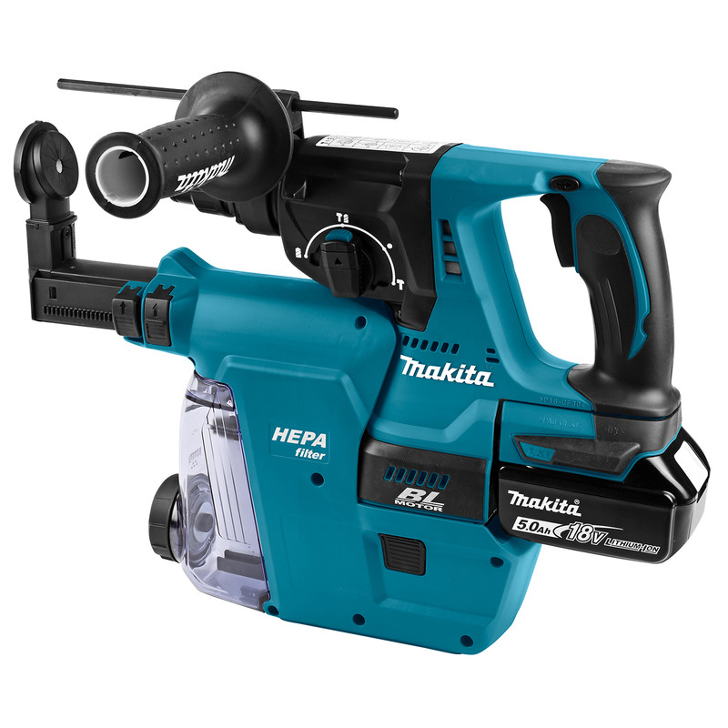 Makita / Makita DHR242RTJW accu combihamer machine met afzuiging en 2x 18V 5Ah accu