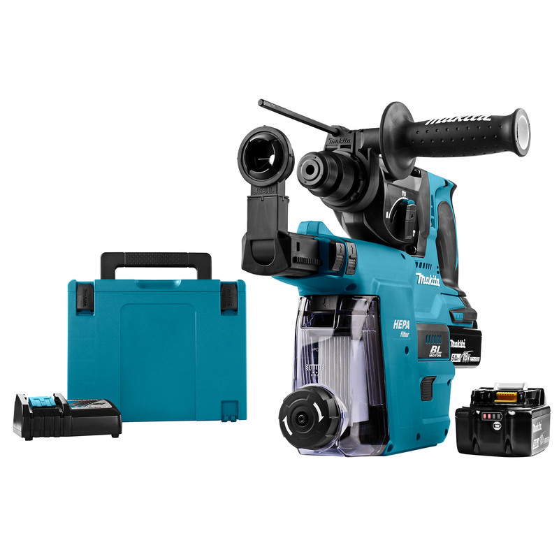 Makita / Makita DHR242RTJW accu combihamer machine met afzuiging en 2x 18V 5Ah accu