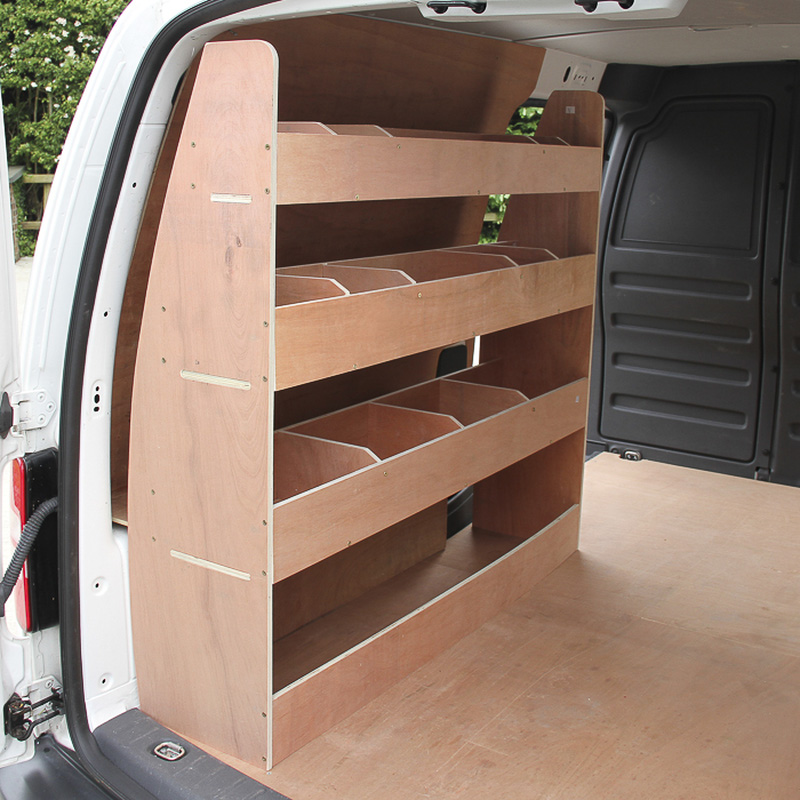 MonsterShop / Bedrijfswageninrichting hout met vakken
