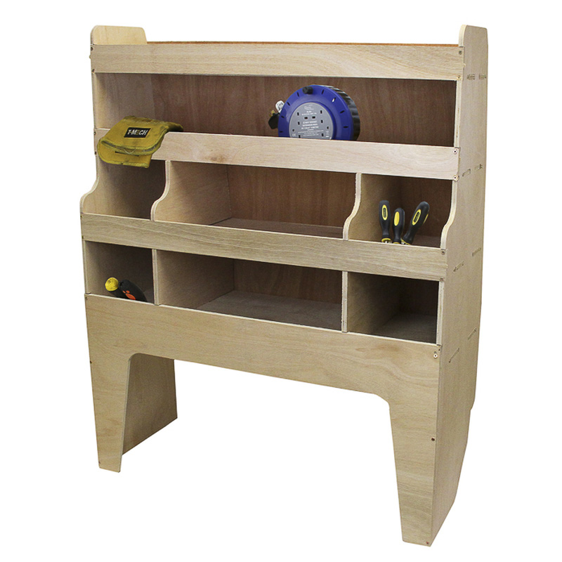MonsterShop / Bedrijfswageninrichting hout met vakken