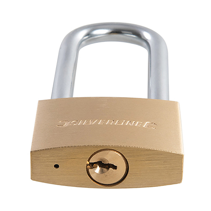 Messing hangslot met hoge beugel