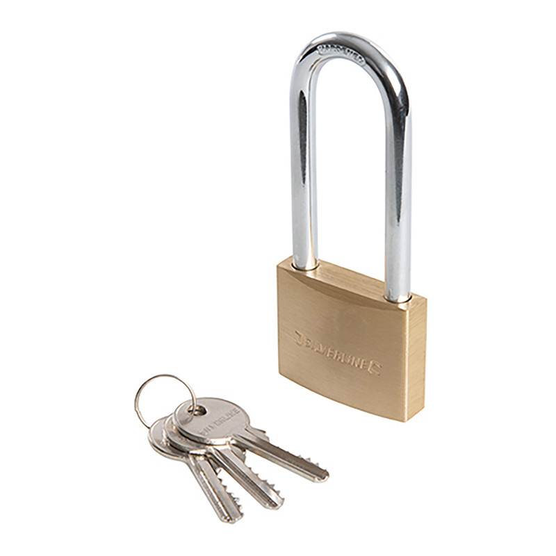 Messing hangslot met hoge beugel
