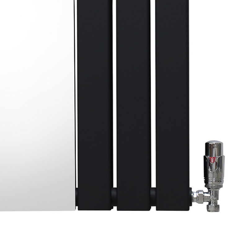 MonsterShop / Platte spiegel radiatoren met TRV chroom kleppen