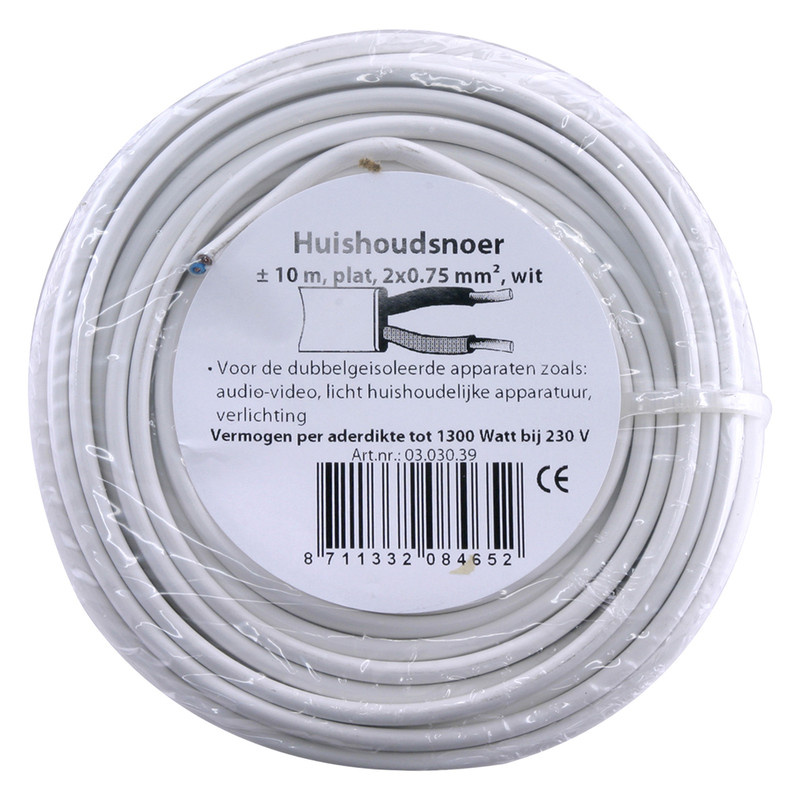 Huishoudsnoer plat H03VVH2-F