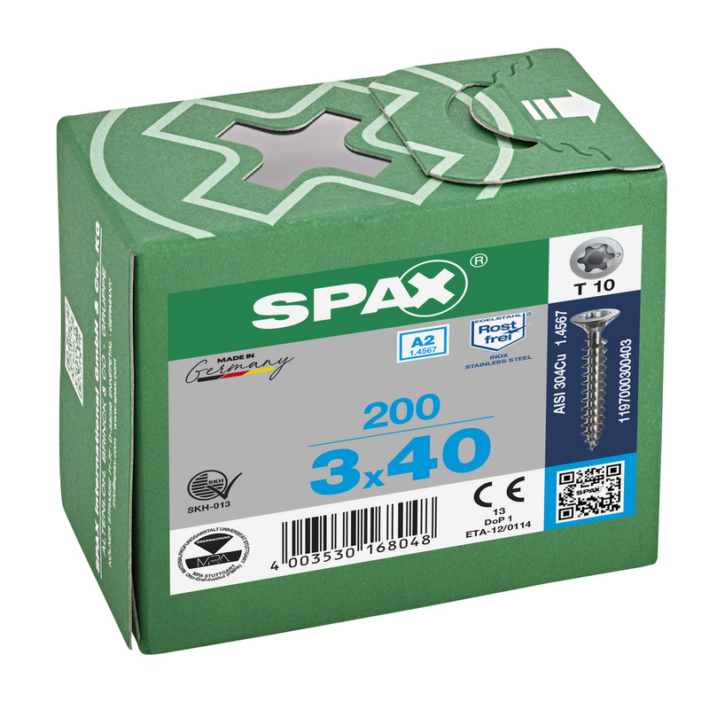 Spax / Spax universele schroeven T-STAR plus platkop voldraad RVS