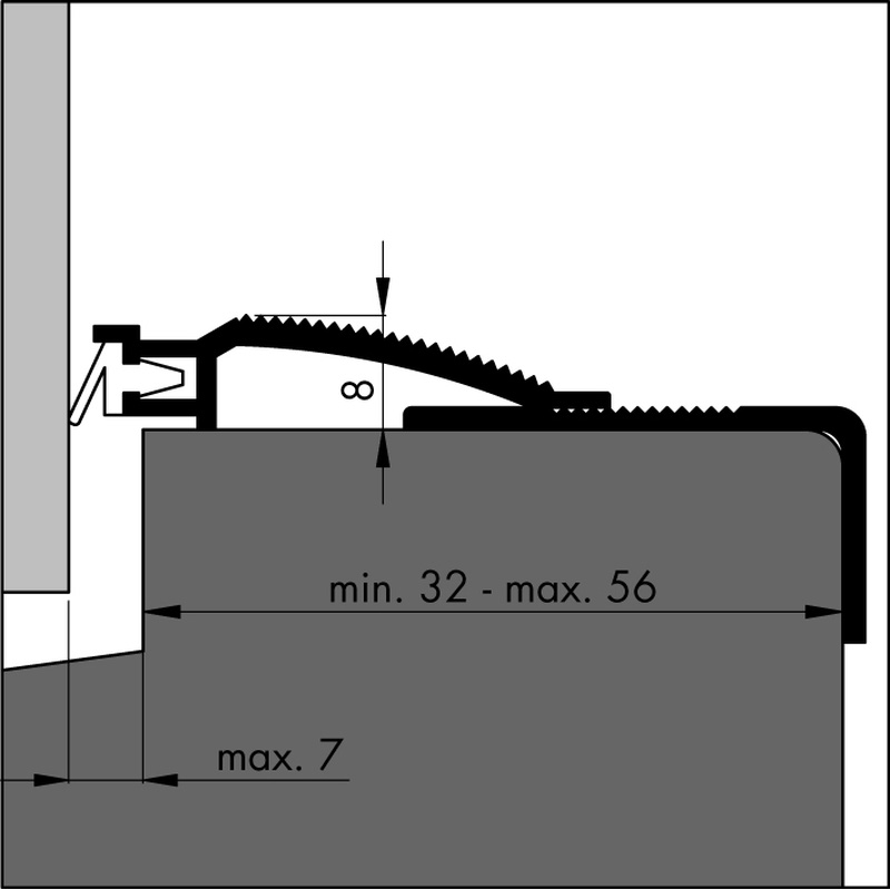 Ellen / Ellen tochtprofiel slijtdorpel aluminium ARP-6