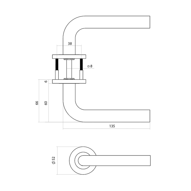 Intersteel / Intersteel deurkruk Q 02 op rozet verdekt