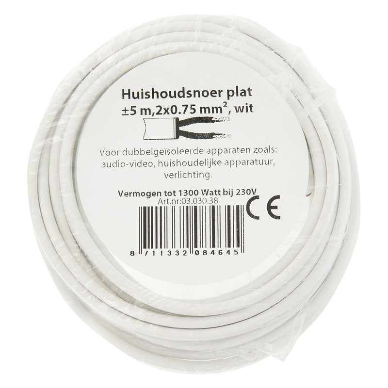 Huishoudsnoer plat H03VVH2-F