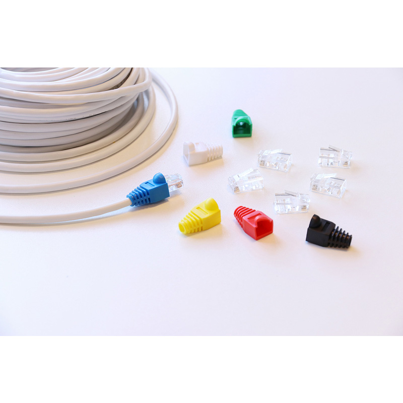 Q-link / UTP 6 connectors en kappen