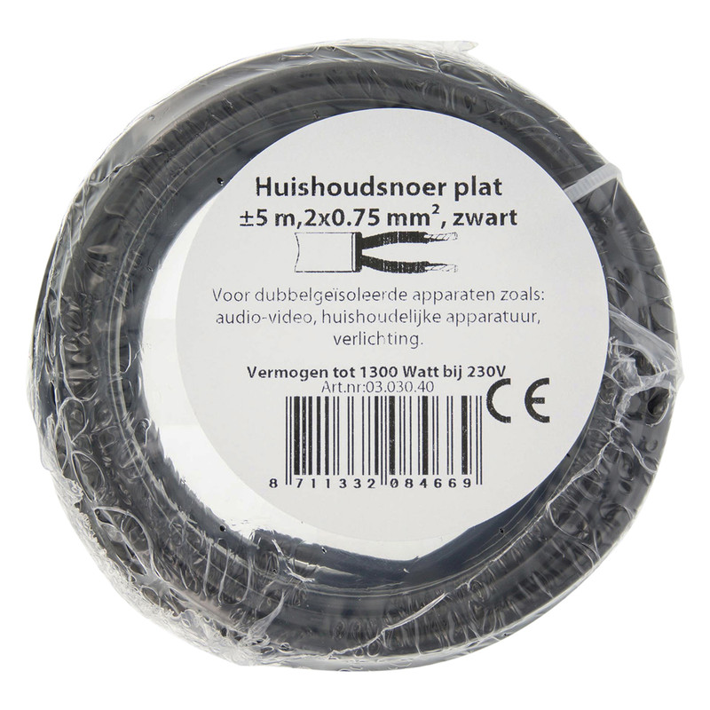 Huishoudsnoer plat H03VVH2-F