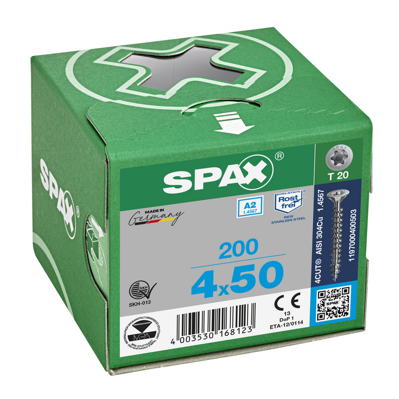 Spax / Spax universele schroeven T-STAR plus platkop voldraad RVS