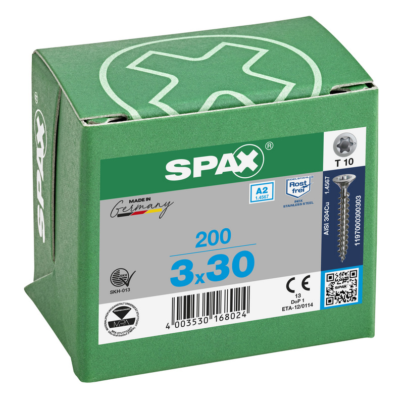 Spax / Spax universele schroeven T-STAR plus platkop voldraad RVS