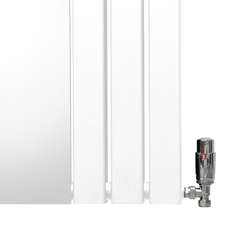 MonsterShop / Platte spiegel radiatoren met TRV chroom kleppen