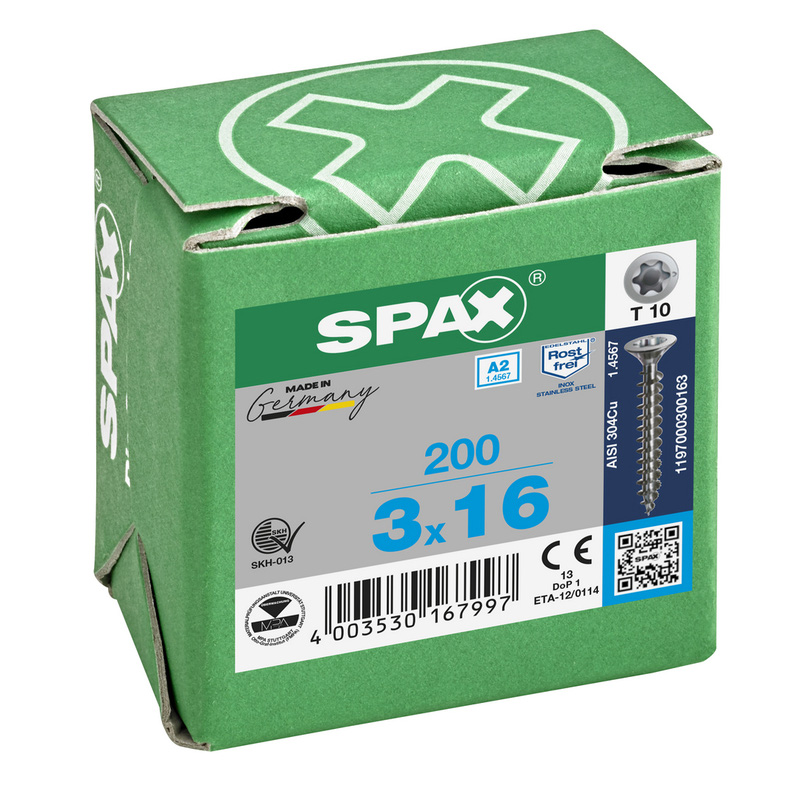 Spax / Spax universele schroeven T-STAR plus platkop voldraad RVS