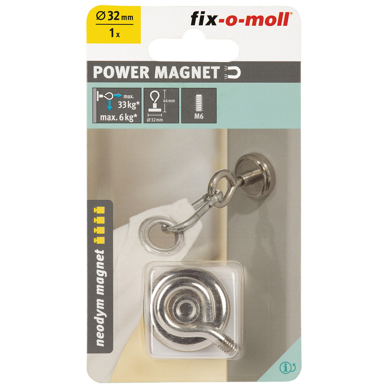 Fix-o-moll / Fix-o-moll magneet schijf Neodym oog
