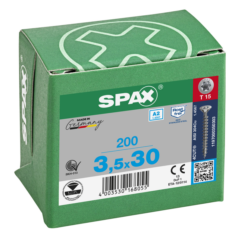 Spax / Spax universele schroeven T-STAR plus platkop voldraad RVS