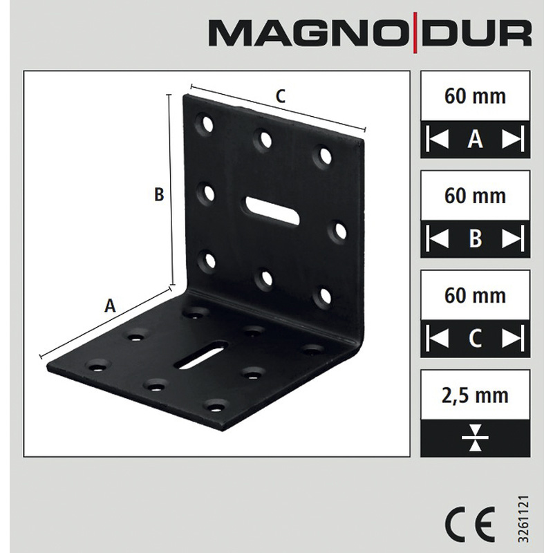 Magnodur / Magnodur versterkingshoek sleufgat zwart