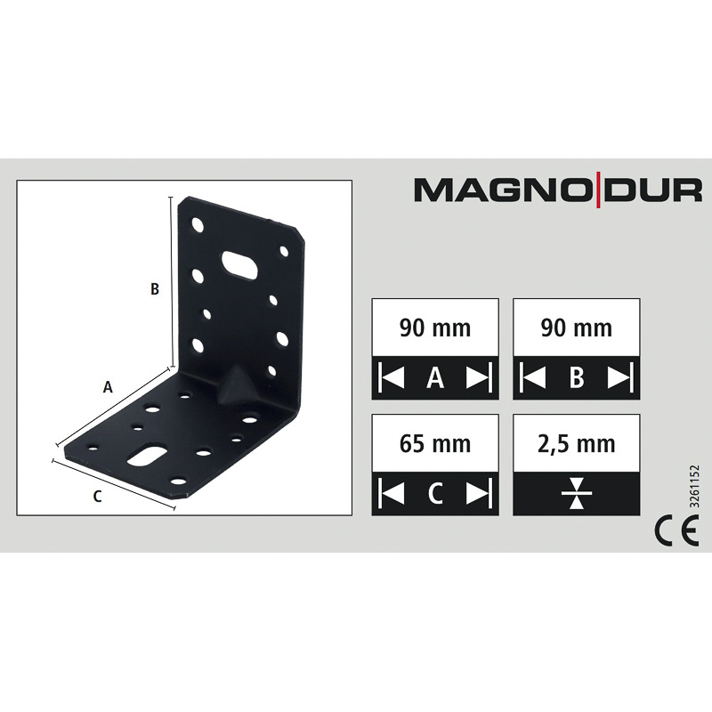 Magnodur / Magnodur hoekanker met ril zwart