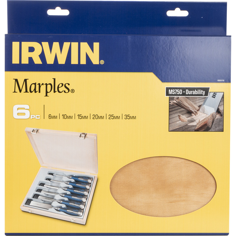 IRWIN / Irwin Marples houtbeitelset 6-delig MS750 in houten kist