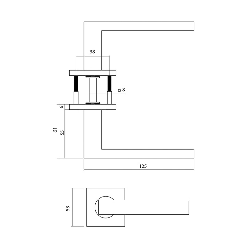 Intersteel / Intersteel deurkruk Q 05 op rozet verdekt