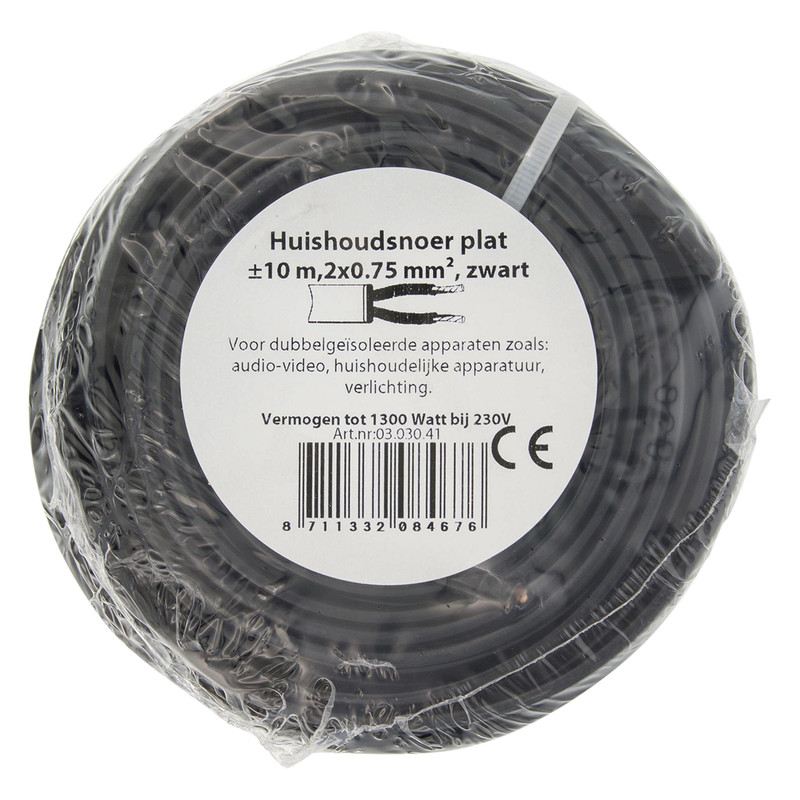 Huishoudsnoer plat H03VVH2-F