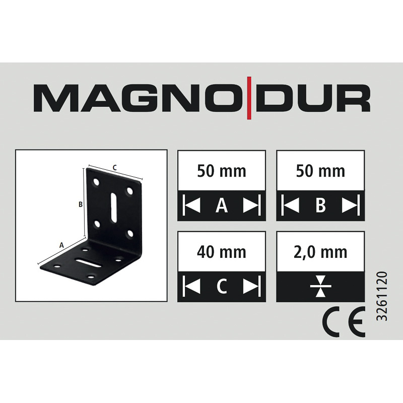 Magnodur / Magnodur versterkingshoek sleufgat zwart