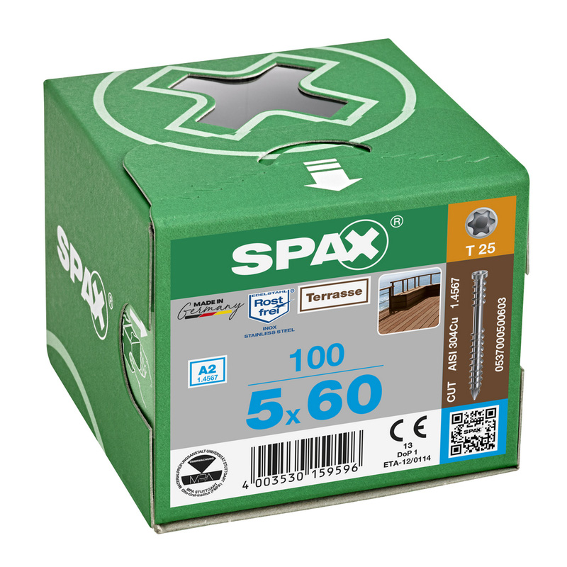 Spax / Spax vlonderschroeven T-STAR plus platkop RVS