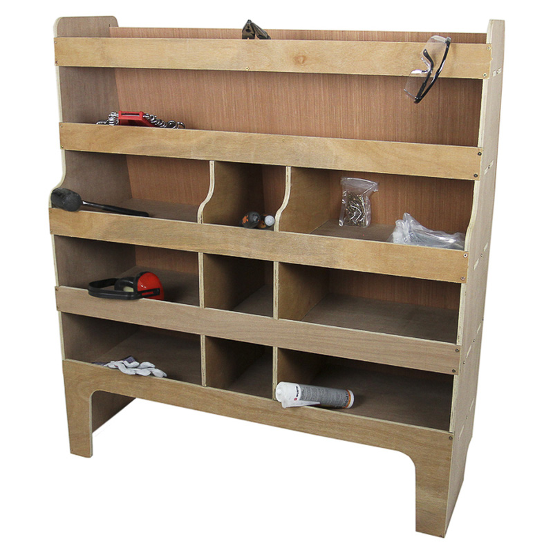 MonsterShop / Bedrijfswageninrichting hout met vakken