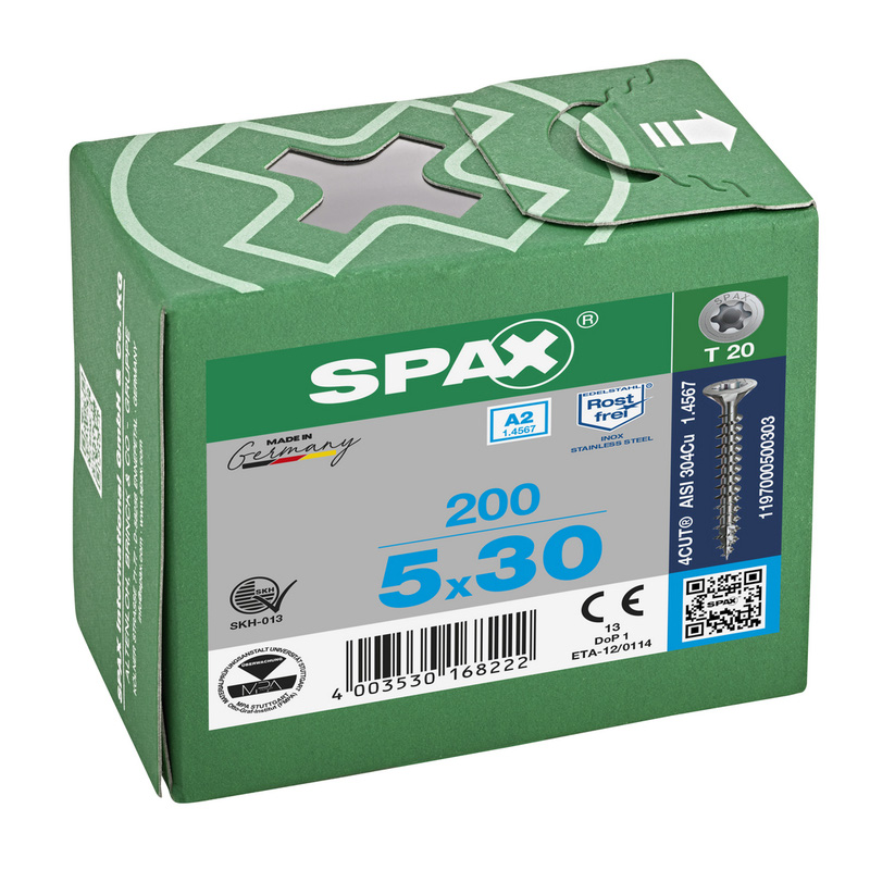 Spax / Spax universele schroeven T-STAR plus platkop voldraad RVS