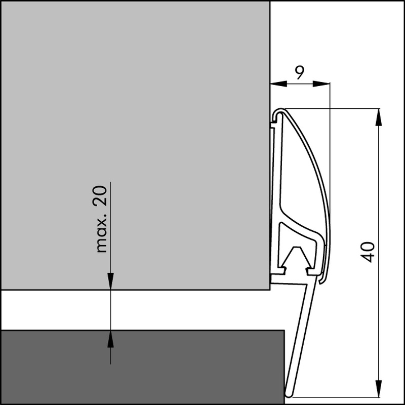 Ellen / Ellen tochtprofiel dorpelprofiel aluminium INOX