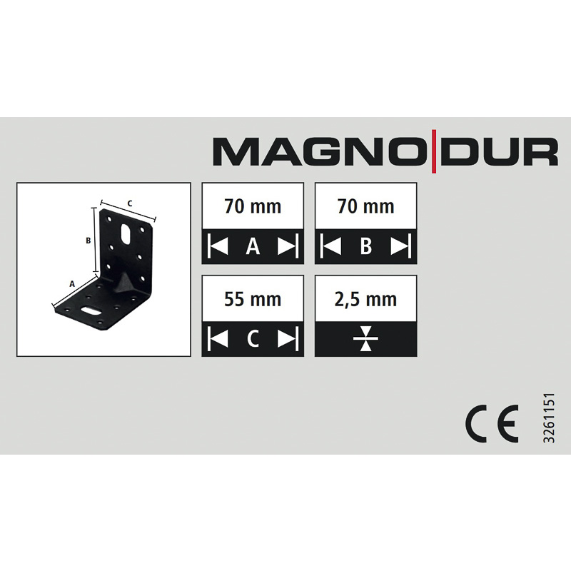 Magnodur / Magnodur hoekanker met ril zwart