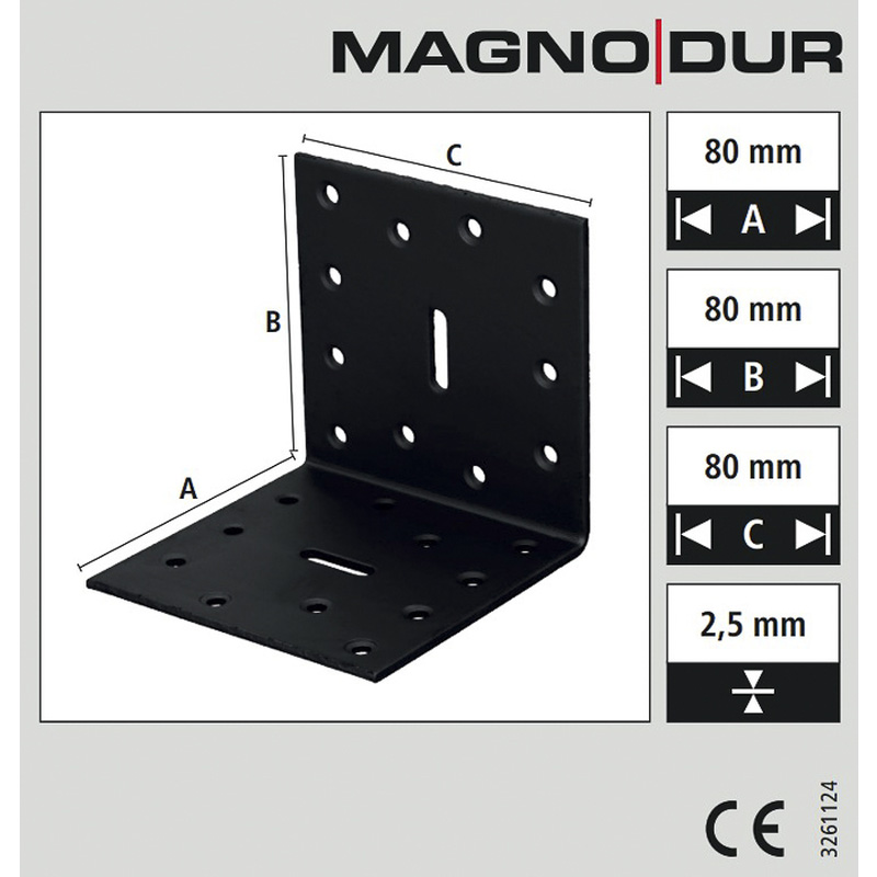 Magnodur / Magnodur versterkingshoek sleufgat zwart